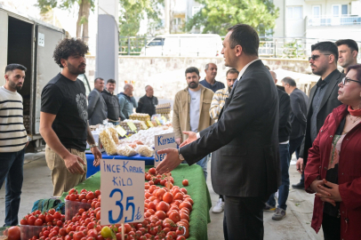 İzmir'de Başkan Eşki’den pazaryeri ziyareti